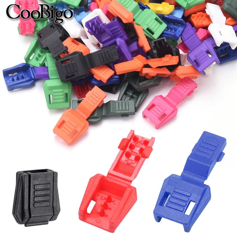 10 pcs Plastic Hinge Pulling Cavo Clip Extreme for Paracord Clamp Sportswear Corda Cordino Backpack Accessories FAI DA TE Colorful