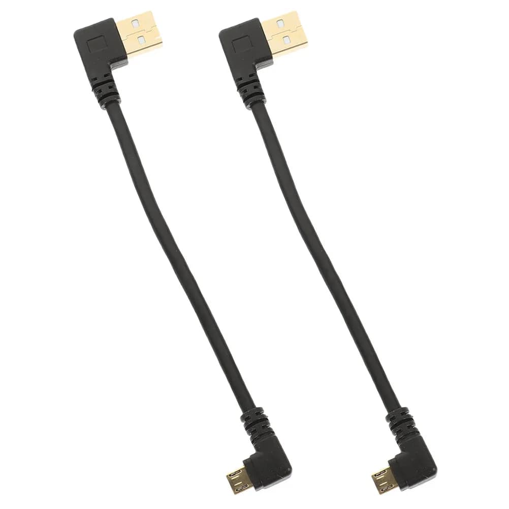 Cavo Micro USB ad angolo retto da 2 pezzi, cavo corto a 90 gradi per ricarica rapida e trasferimento dati per smartphone, tablet, fotocamere, auto, scrivania
