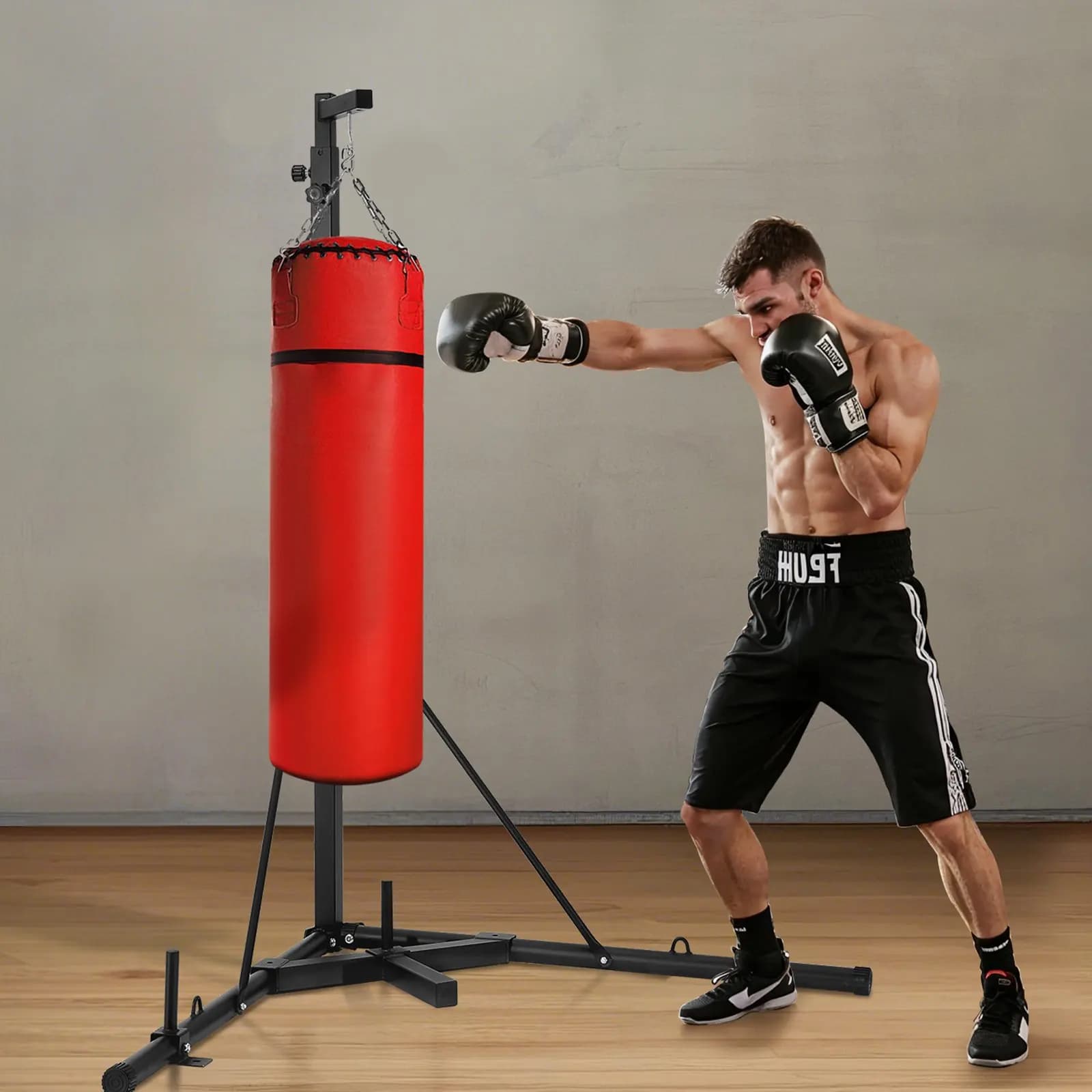 Boxing Sack Support, Heavy Duty Steel Training Equipment, Height Adjustable Boxing Sack Support