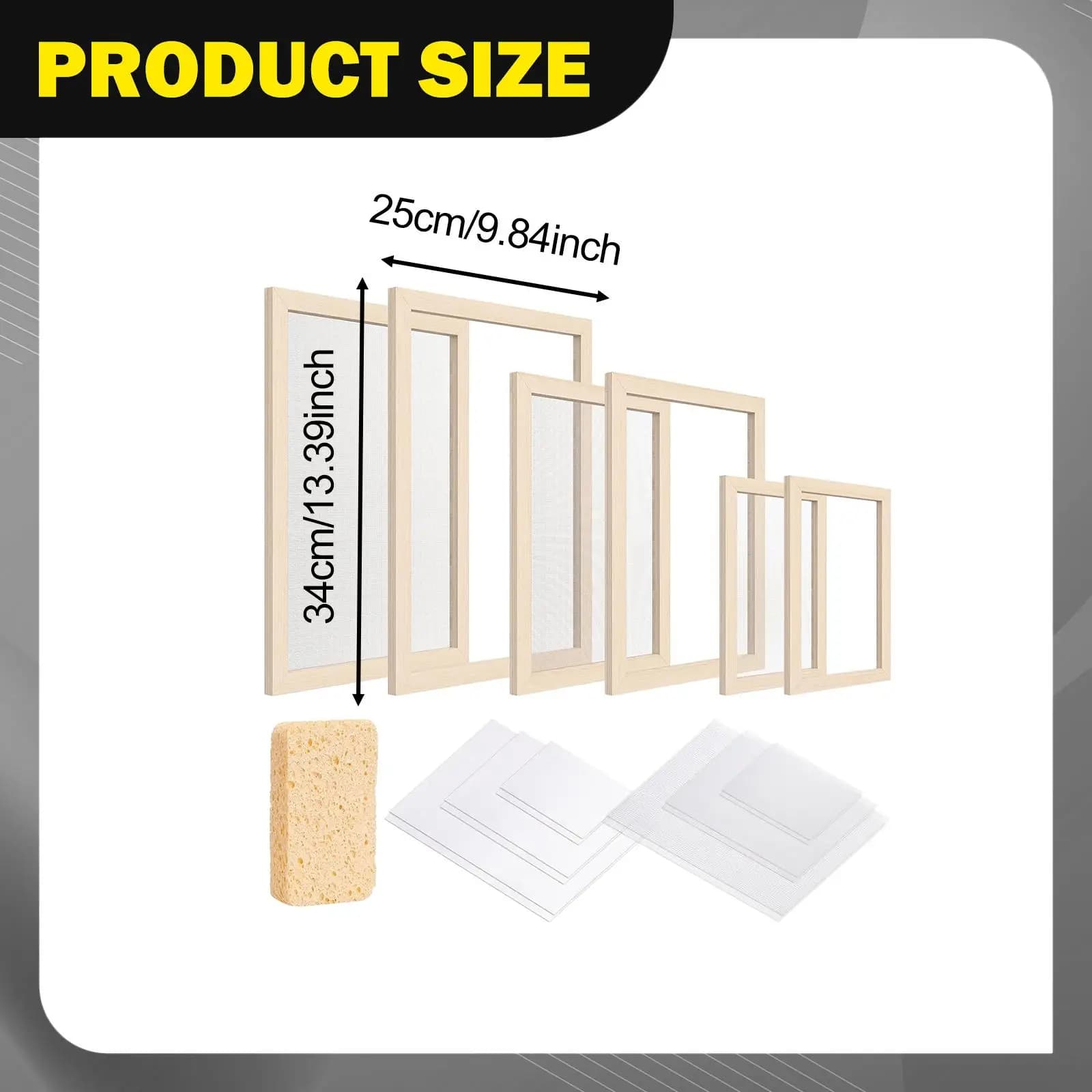 Wooden Frame Papermaking Kit for Home DIY Handmade Paper Crafting Scrapbook Materials and Packaging Paper Projects