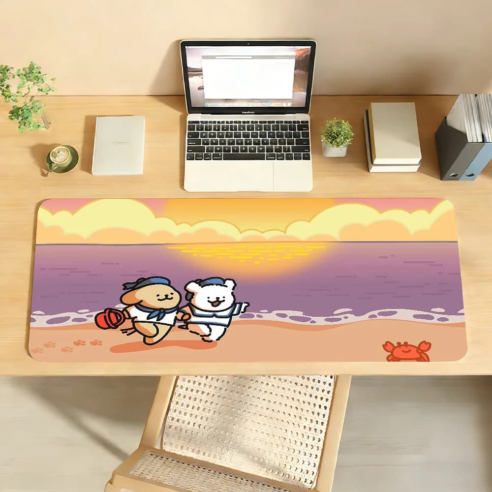 Tappetino per mouse con motivo cane cartone animato M-Maltese, antiscivolo, per scrivania, accessori per PC e laptop, tastiera da ufficio, grande, per giocatori, decorazione