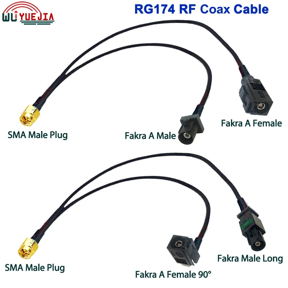 Cavo da 1 a 2 RG-174 SMA maschio a doppio Fakra A maschio Jack femmina Cavo coassiale RF 4G WIFI Antenna Estensione Ponticello Treccia