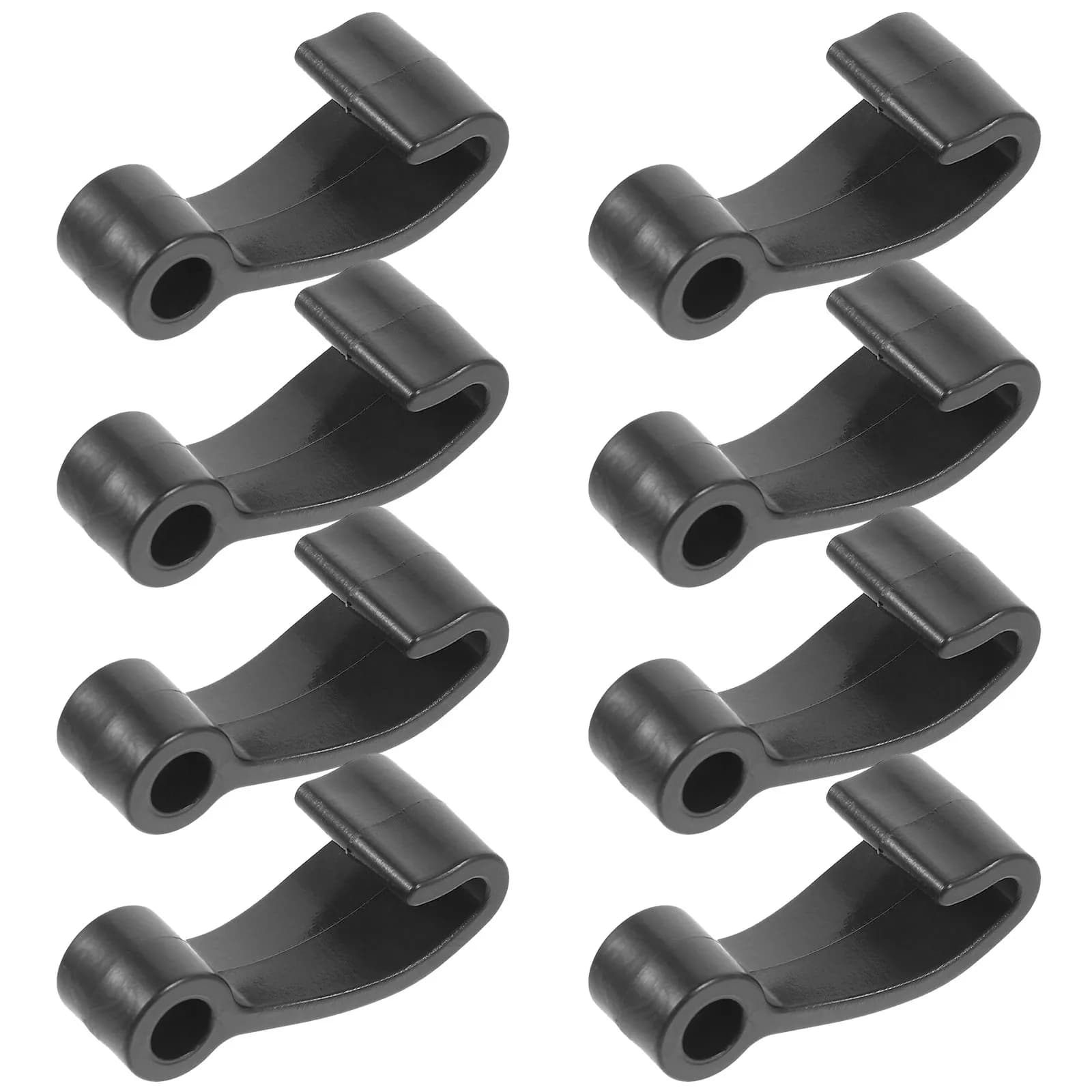 8 Pezzi Ganci a J per Kayak in Plastica Nera, Clip di Fissaggio per Kayak, Canoa, Paddle Board, Ganci di Ancoraggio per Imbarcazioni, Accessori per Attrezzatura