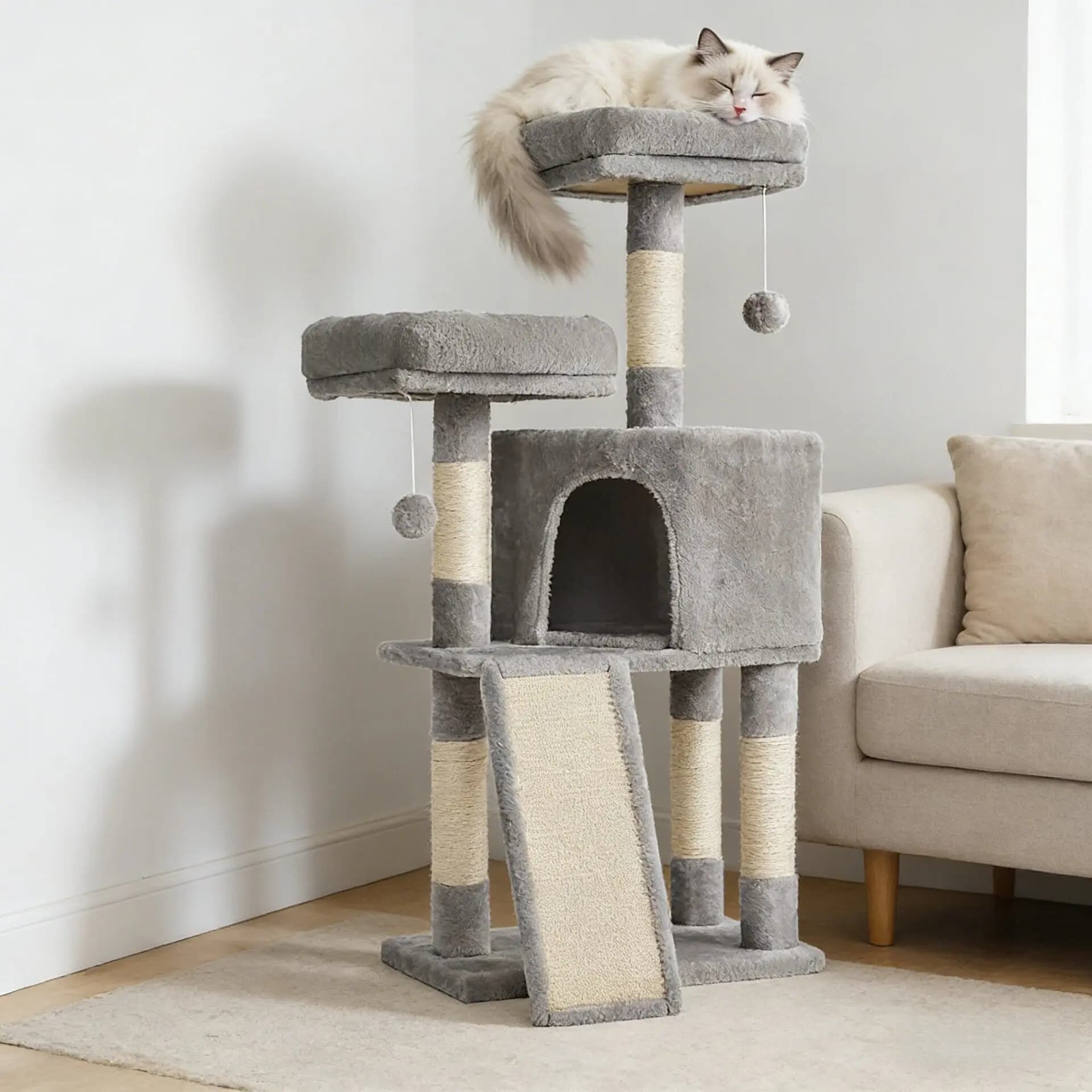 Accessori e Giocattoli per Gatti: Torre per Gatti Grande, Lettiera, Tiragraffi, Albero per Gatti da Interno