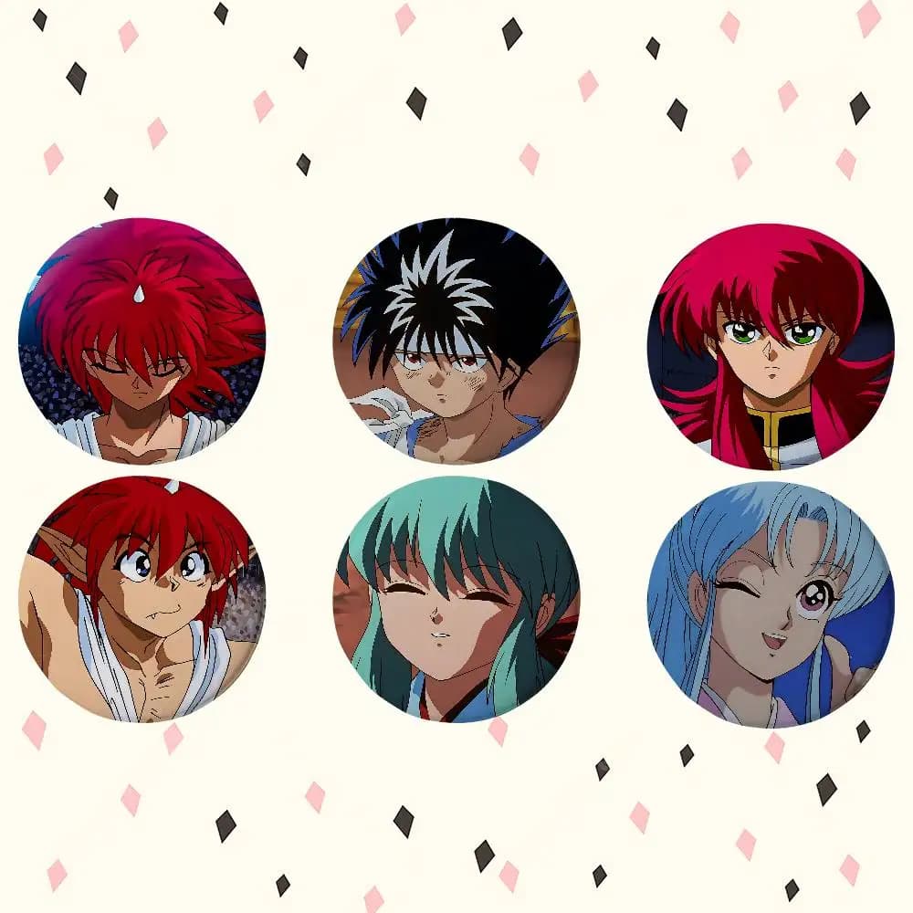Spille Distintive Rotonde Anime YuYu Hakusho, Spille Creative per Vestiti, Cappelli, Zaini, Accessori Regalo