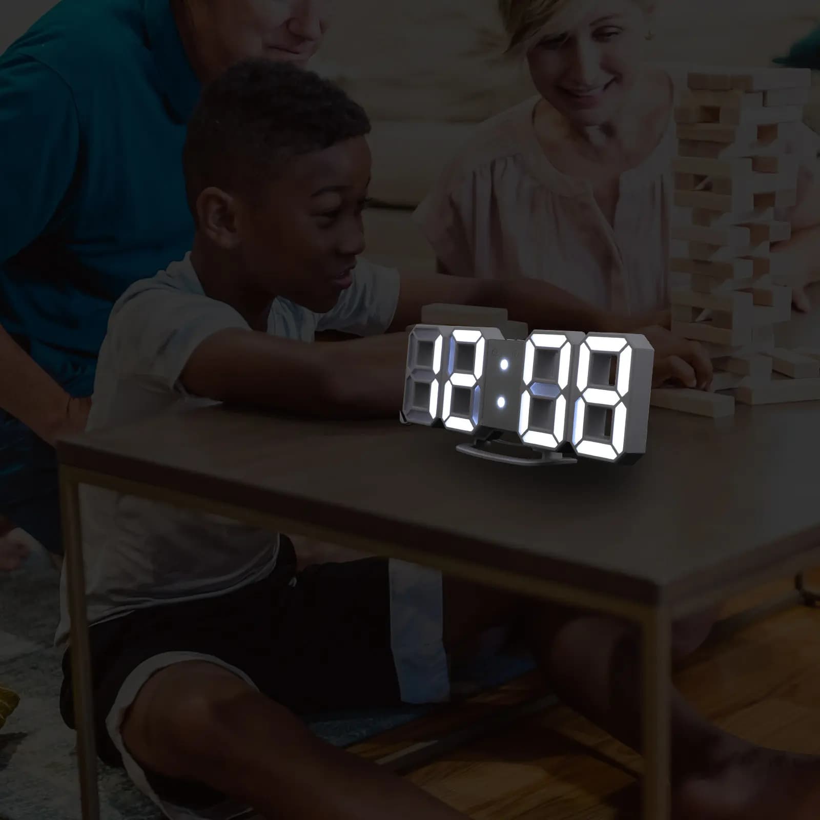 Set di 1 Orologio Digitale LED a Doppio Uso, da Tavolo e da Parete, Moderno Orologio Decorativo da Parete con Display Facile da Leggere per Soggiorno e Camera da Letto