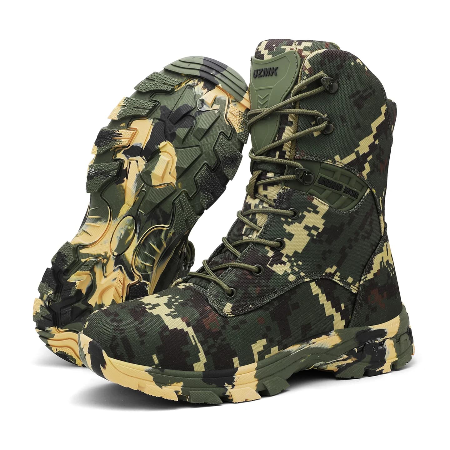 Stivali da caccia da uomo mimetici alti Scarpe tattiche traspiranti Stivali da alpinismo resistenti all'usura per escursionismo all'aperto