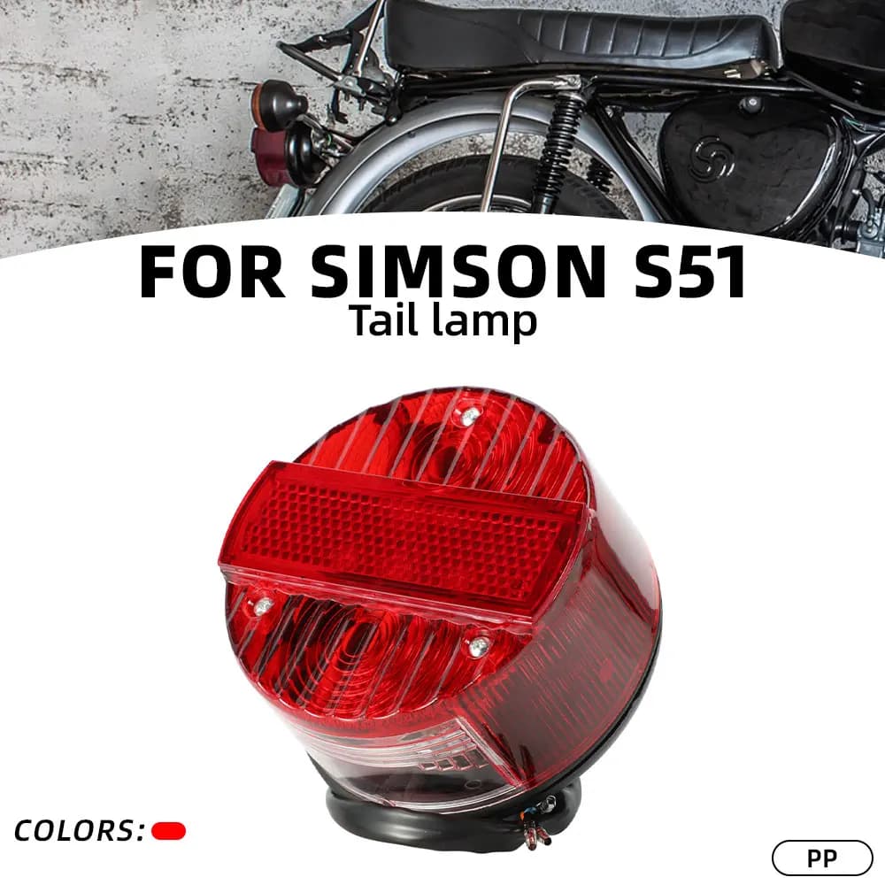 Luci di Stop per Moto, Fanale Posteriore Rotondo per Targa, Luce Posteriore per Moto Elettrica SR 50 S51, E-Bike