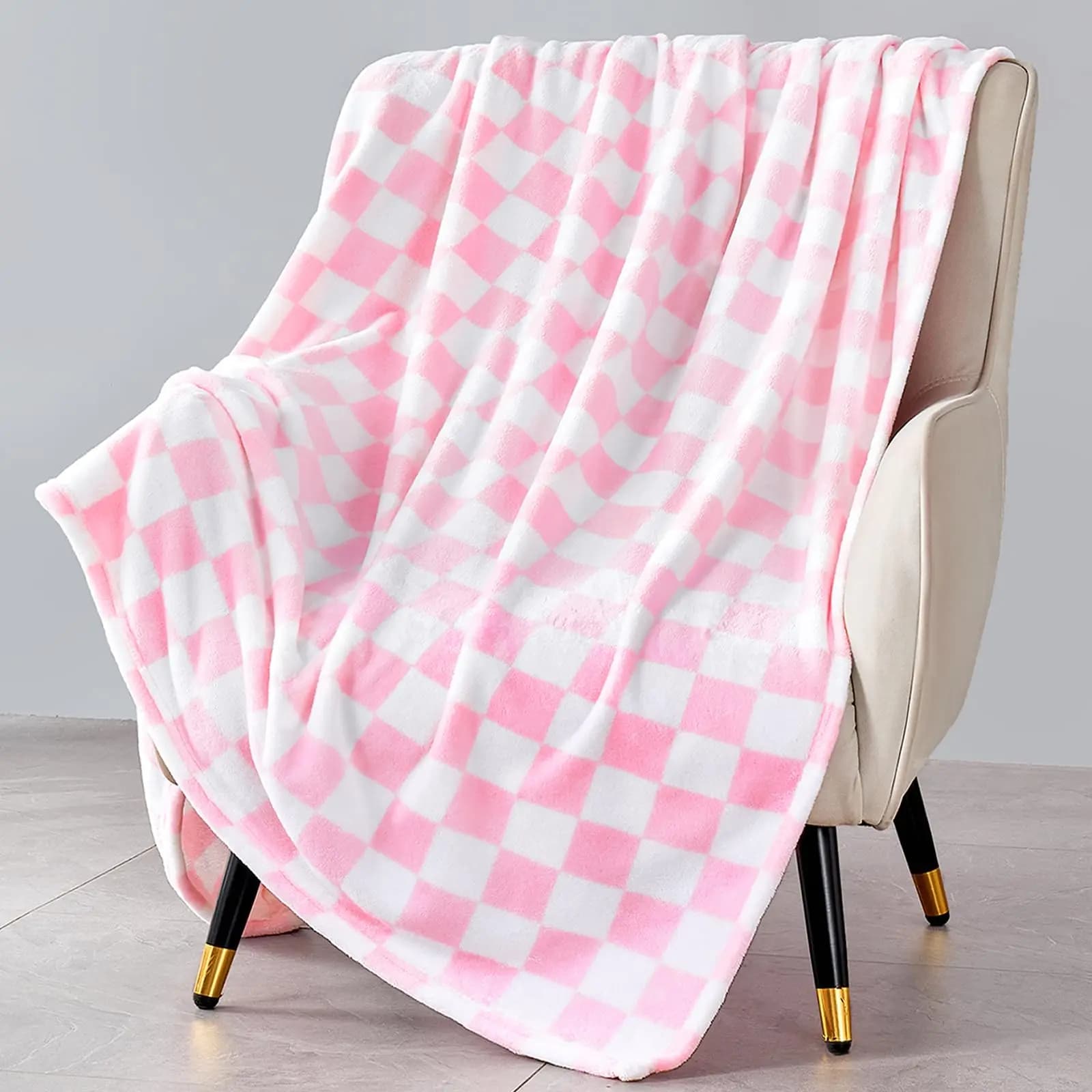 1pc Throw Blanket for Bed - Soft & Warm Fluffy Blanket, Decorative Grid Blankets for Winter Nap / Sleep