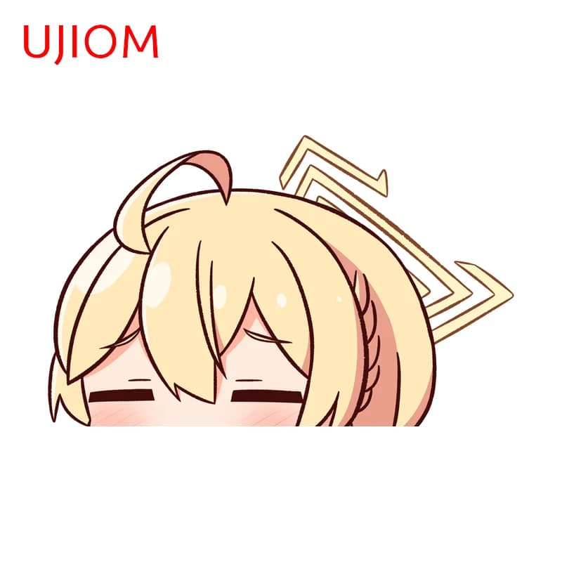 UJIOM Blue Archive Kawaii Figure Peeker Adesivo da Parete alla Moda Carino Vinile Protettivo dal Sole Creativo Adesivo per Frigorifero Carta da Parati Adesiva