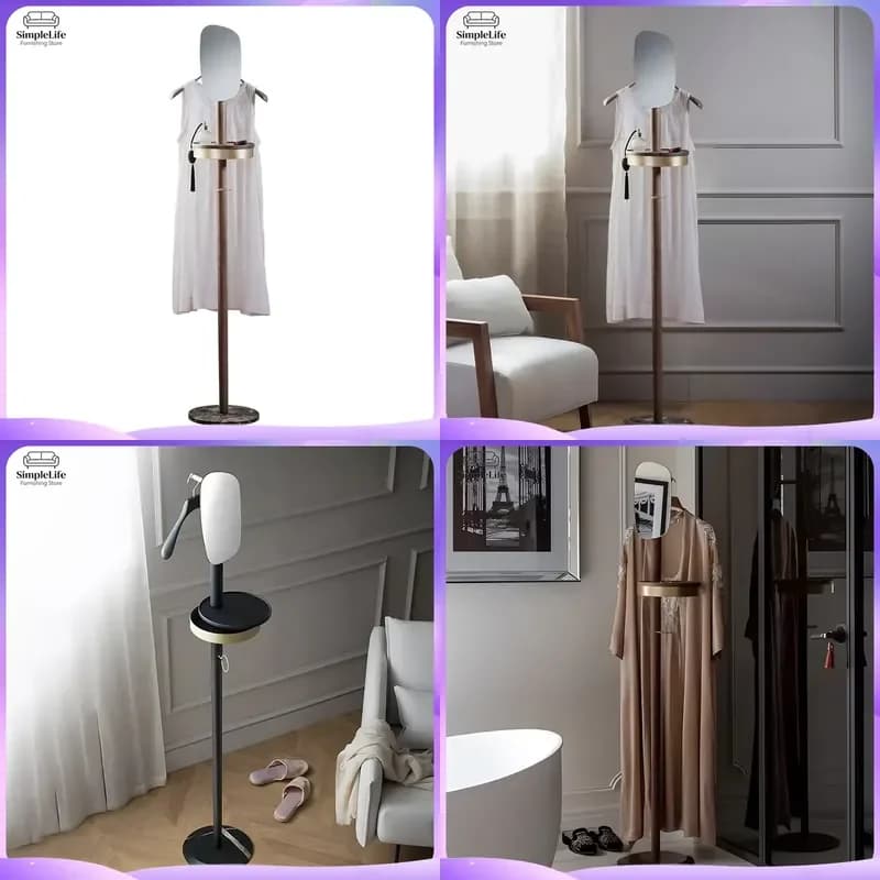 Modern Wooden Coat Rack Corner Clothes Hanger Stand Decorative Entryway Hall Tree Organizer Home Hotel Furniture Storage