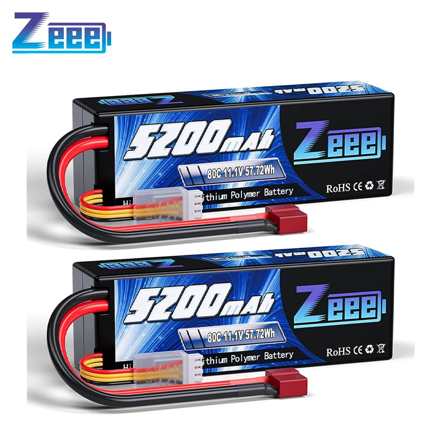 1/2pcs Zeee 3S 5200mAh Lipo Battery 11.1V 80C with T/XT60/EC3/5 Push Case Duration for RC Car Buggy Truck FPV Drone RC Parts