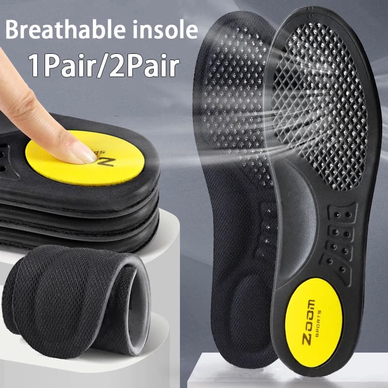 1Pair/2Pair New Unisex Odor-Resistant and Shock-Absorbing Sports Insole Breathable and Comfortable Running Insoles
