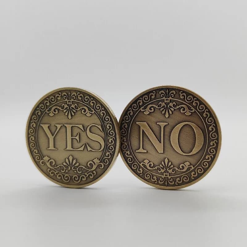 1PC Bronze Yes or No Commemorative Coins I remember Coins Not Rated Game Prop Challenge Coins Collection Decoration Crafts