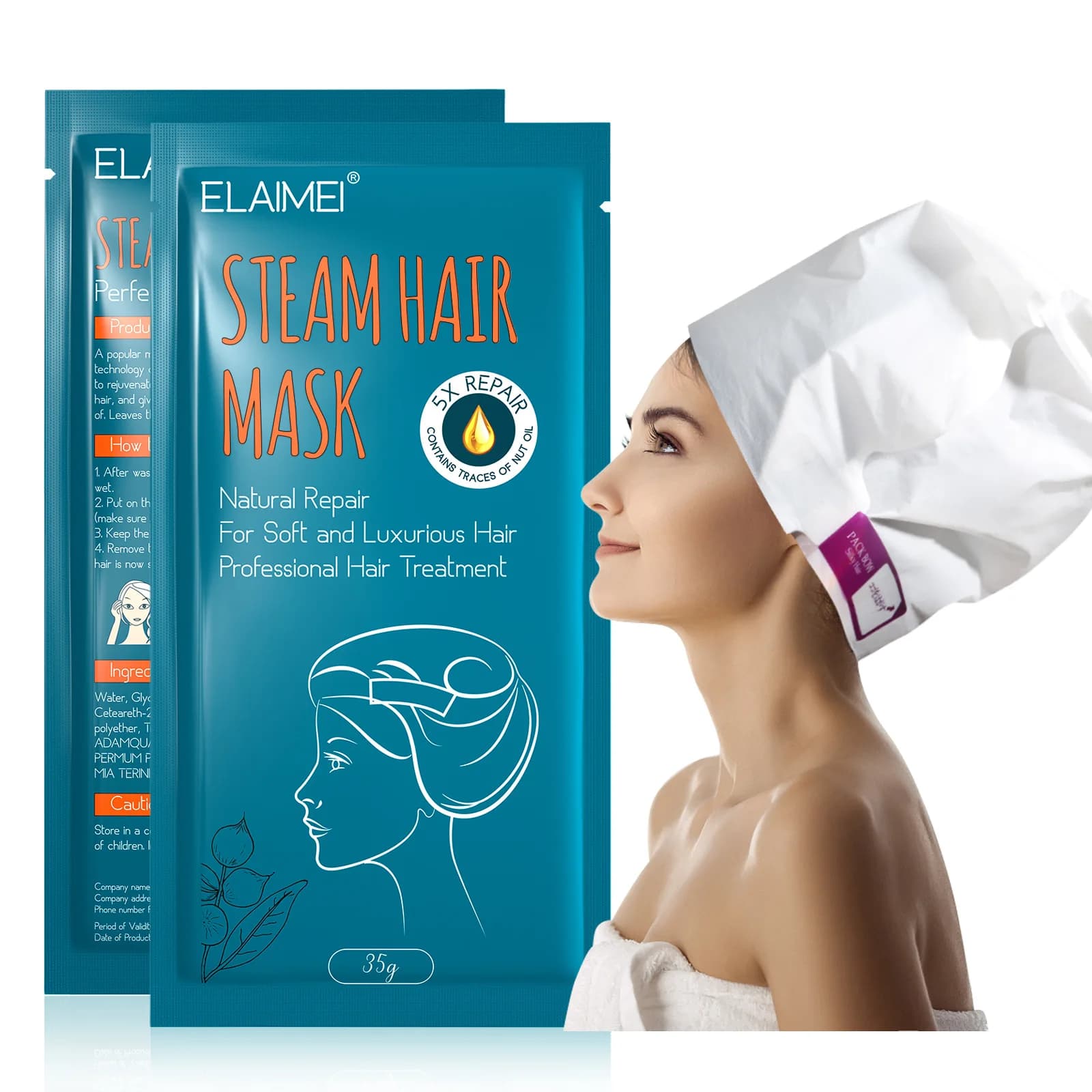 비cMaschera per capelli a vapore per riparare rapidamente danni permanenti Trattamento crespo Radice dei capelli del cuoio capelluto Balsamo lucido Raddrizzare la cura dei capelli morbidi