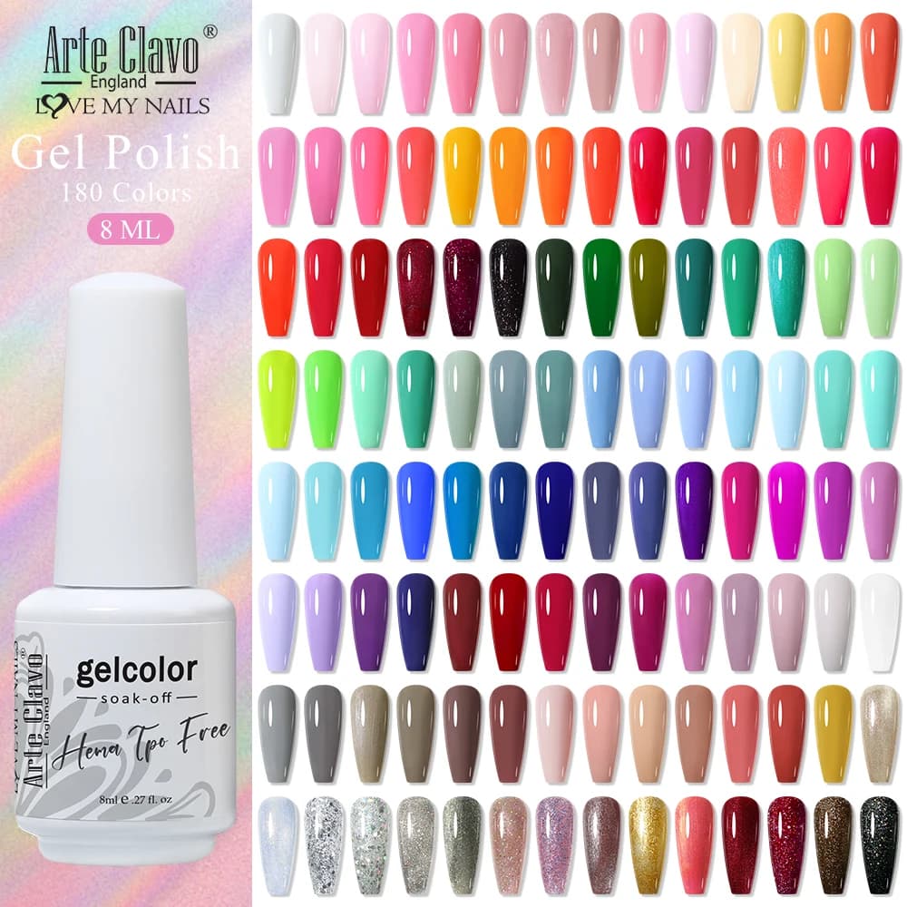 Arte Clavo Tpo Hema Free Gel Smalto per unghie 8ml Semi-permanente Vernice UV lucida Smalto ecologico Gellac Lak