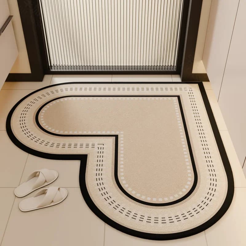 Heart-shaped bath mat, diatomee mud absorbent mat, bathroom door mat, non-slip toilet mat