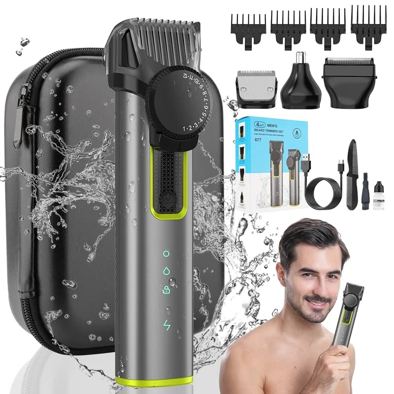 Professional Body Care Kit Maschile with Trimmer Elettrico for Naso Senza Fili, IPX5 waterproof, for Barba and Peli del Naso