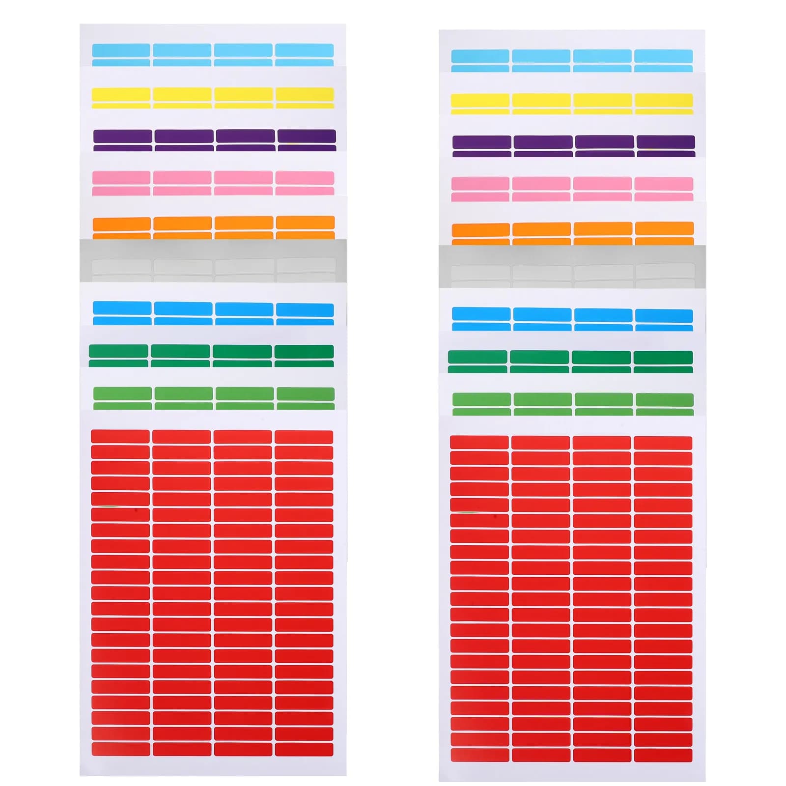 20 fogli di materiale impermeabile, etichette in carta bianca, etichette rettangolari per codifica a colori, etichette per cartelle di documenti per l'ufficio e la classe, etichette per nomi