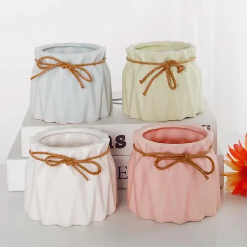 Geometric Flowerpot Gypsum Vase Silicone Mold Jar Molds Plants Pot Cement Pen Holder Mould