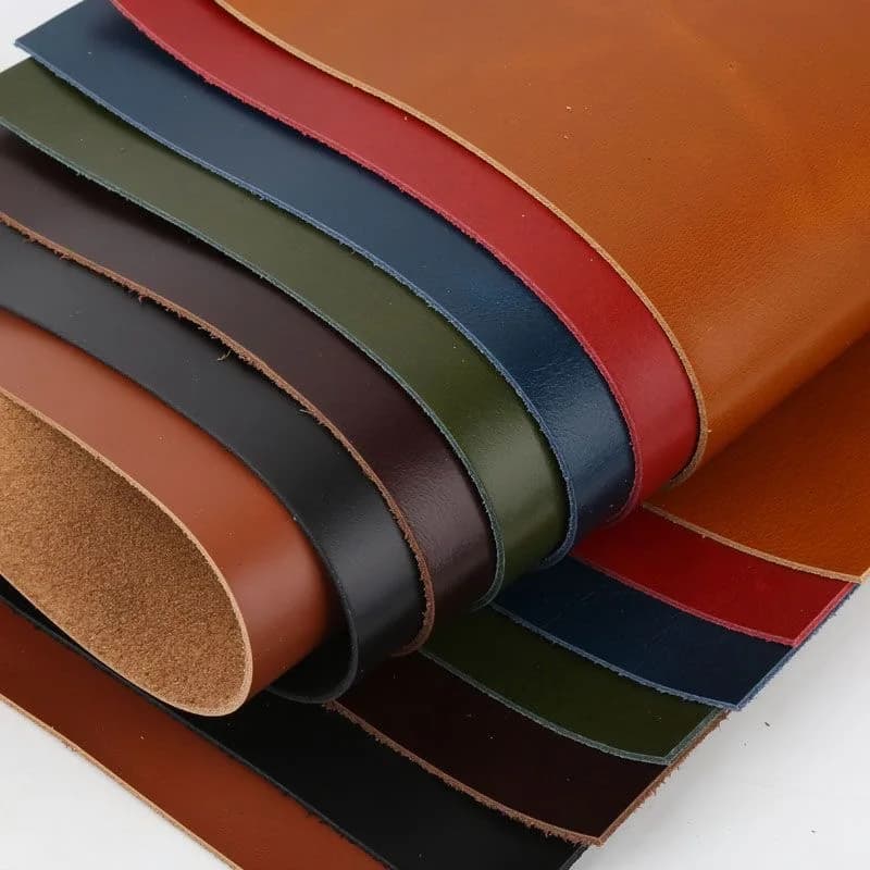 Genuine leather top layer, oil wax leather 2mm, slightly stiff, handmade DIY leather fabric, leather bag, keychain, colorful glo