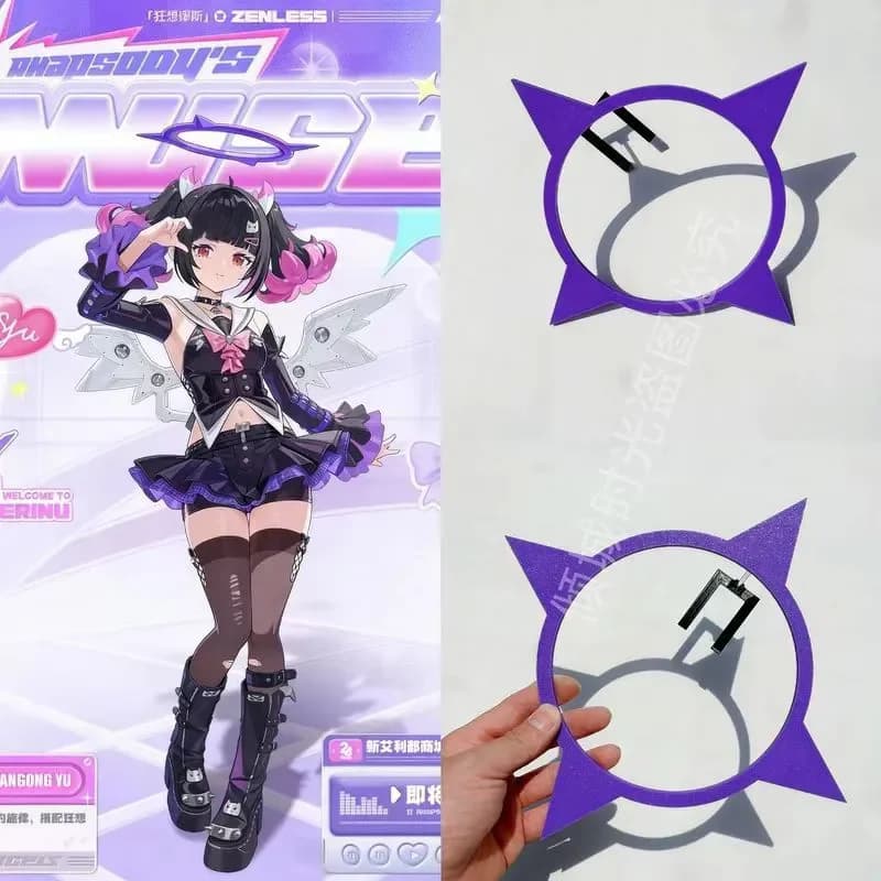 Zenless Zone Zero Angels of Delusion Nangong Yu Cosplay Anime Copricapo Accessori Fermagli per capelli Regalo per fan di Halloween