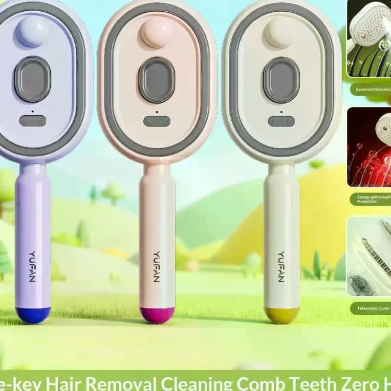 1Pcs 3 In 1 Electric Spray Air Cushion Massage Comb Self Cleaning Steam Essential Oil Rechargeable Scalp Massager