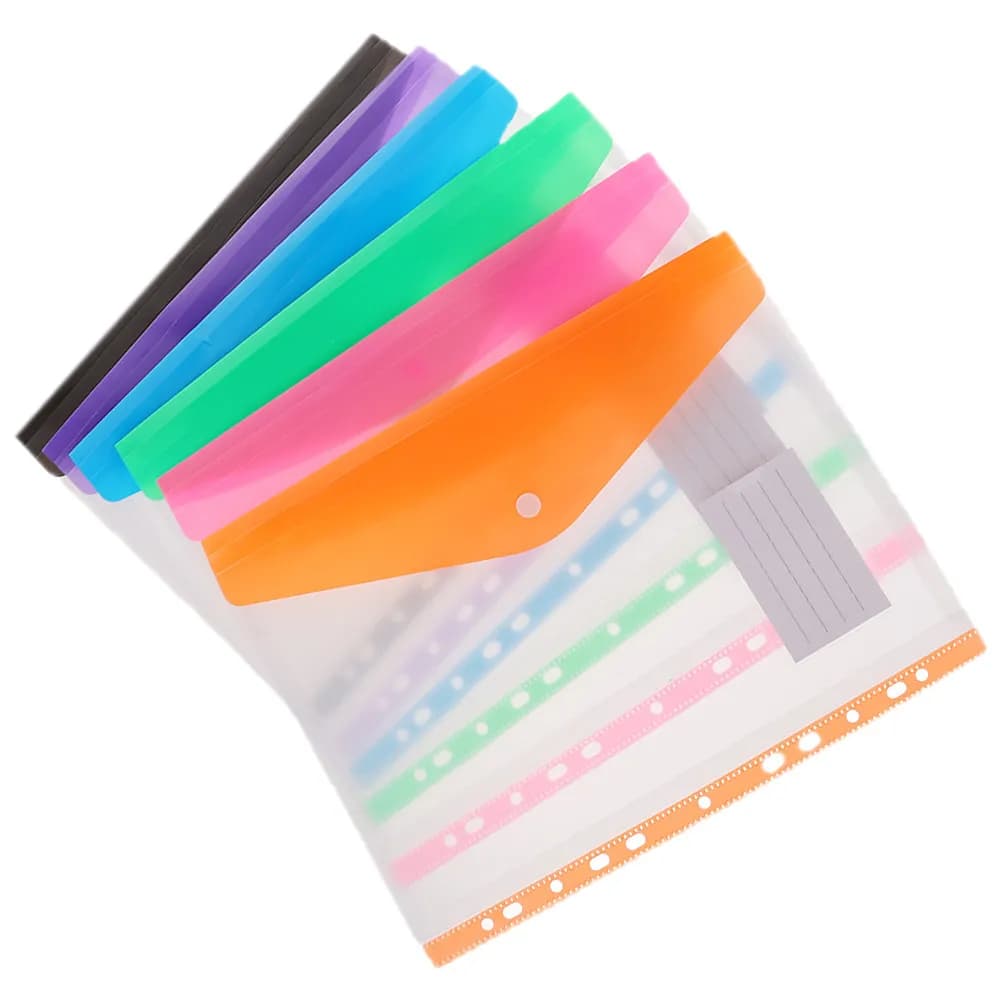 6 pcs Storage Organizer Document File Office Folder Clear Plastic Halloween Christmas New Year Portable Document Bag
