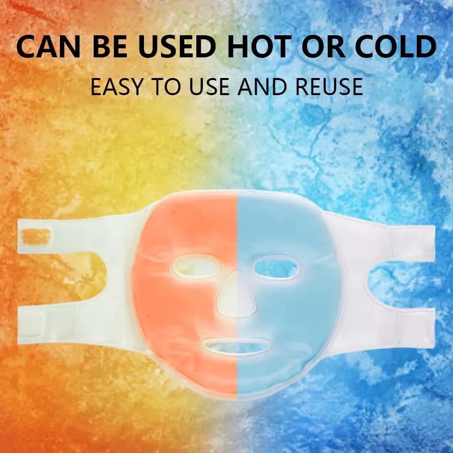 Maschera Gel Rinfrescante Viso e Occhi, Impacco Ghiaccio in PVC per Terapia Caldo/Freddo, Strumento per la Cura della Pelle, Maschera Viso in Gel Rassodante, Maschera Spa per il Sonno
