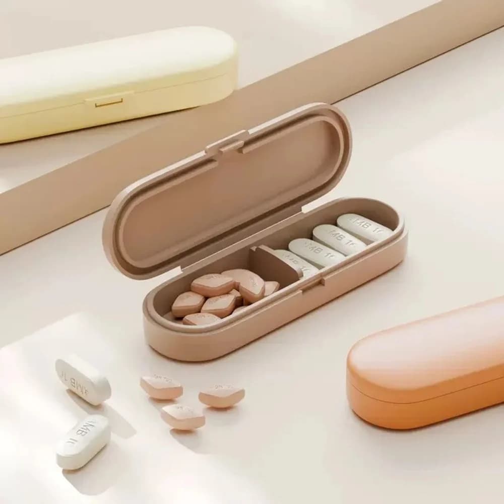 Travel Pill Organizer Mini Portable 1‑2 Grid Medicine Storage Box Pill Container for Outdoor Carrying Vitamins and Supplements