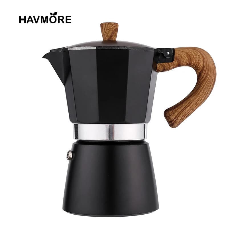 150ml/300ml manico in legno Vintage caffettiera Moka Pot Classic Italian KitchenTools accessori per caffè