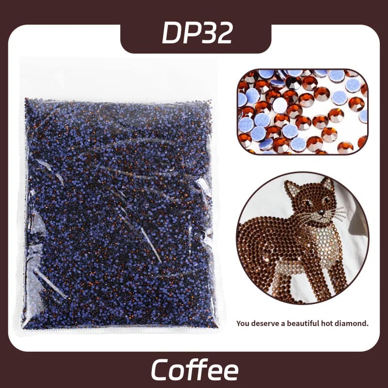 Vendita all'ingrosso all'ingrosso Glitter Coffee Hotfix Strass Cristalli Accessori per vestiti, scarpe, gonne, borse, custodie per telefoni, decorazioni