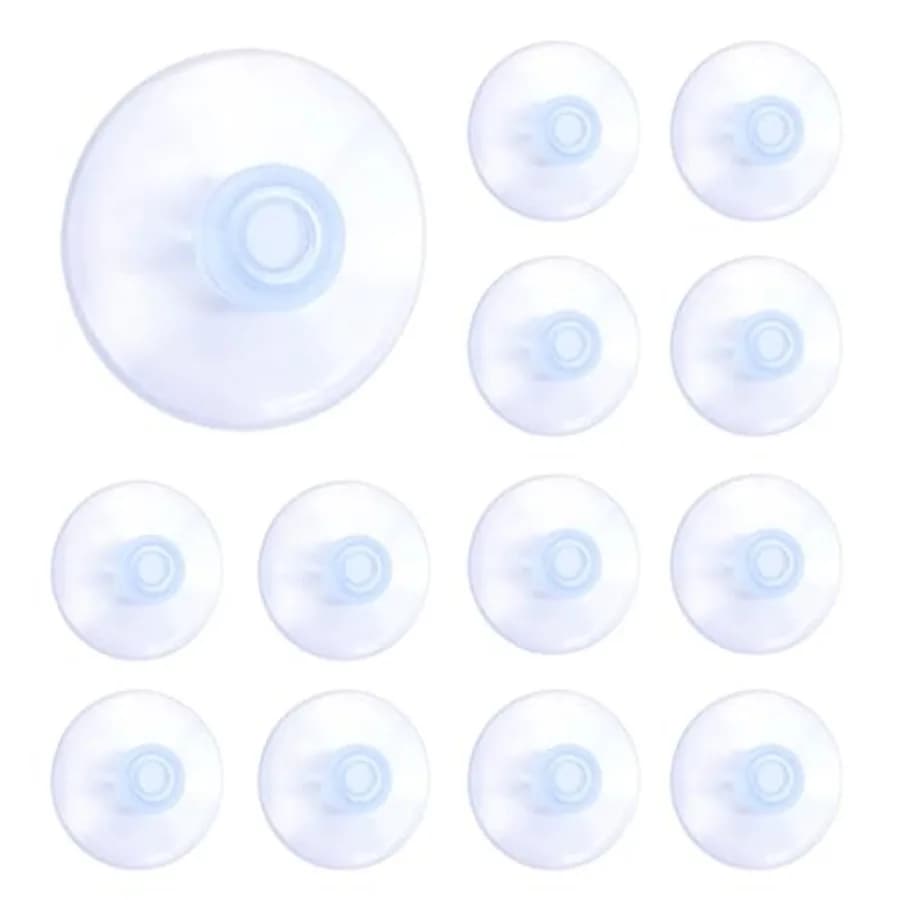 12 Ventose in PVC Trasparente da 40mm Senza Ganci, Supporti a Ventosa Extra Forti per Casa e Cucina