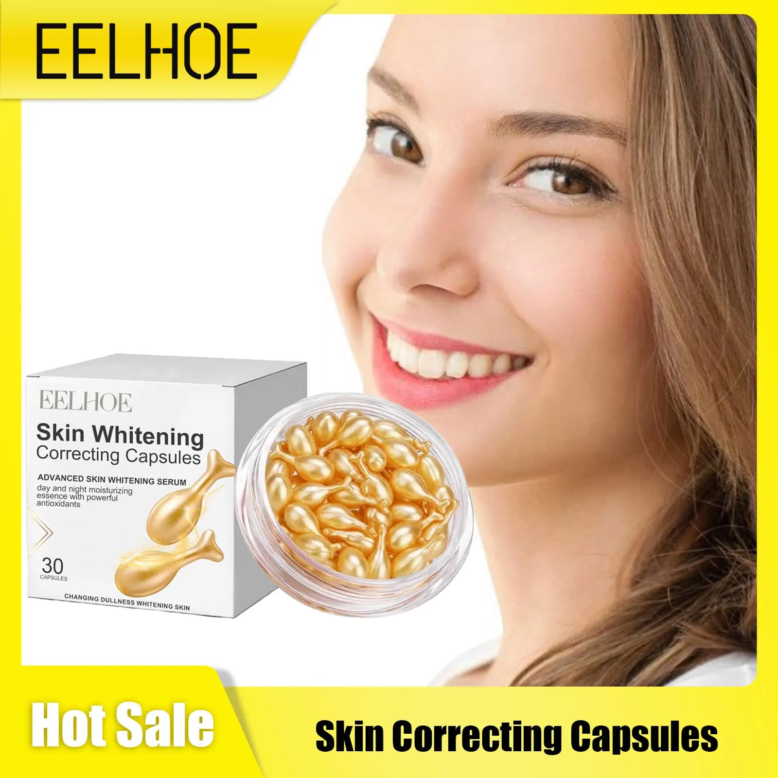 Vitamin E Brightening Skin Bleach Opaque Skin Anti Dark S-pots pigment corrector skin rejuvenation smooth serum capsules