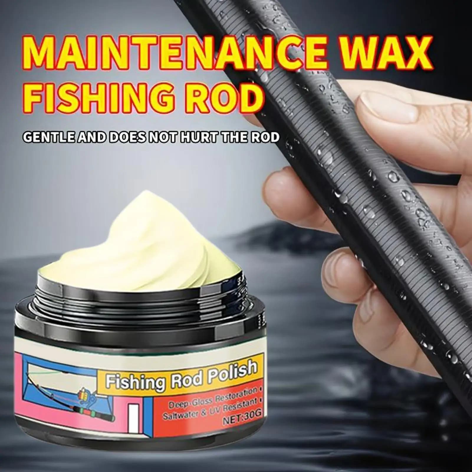 Cera per Canne da Pesca 100g, Pasta Lucidante Anti-Frizione a Lunga Durata, Cera Multiuso per la Cura, Pulizia e Riparazione di Attrezzatura, Metallo e Resina Epossidica