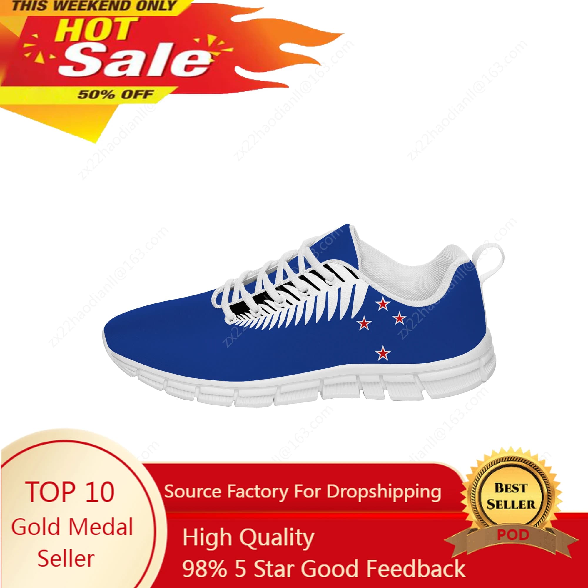 New Zealand Flag Gymnastics Shoes Women's Casual Shoes For Teens Running Shoes Canvas Light Breathable 3D Printed Shoes