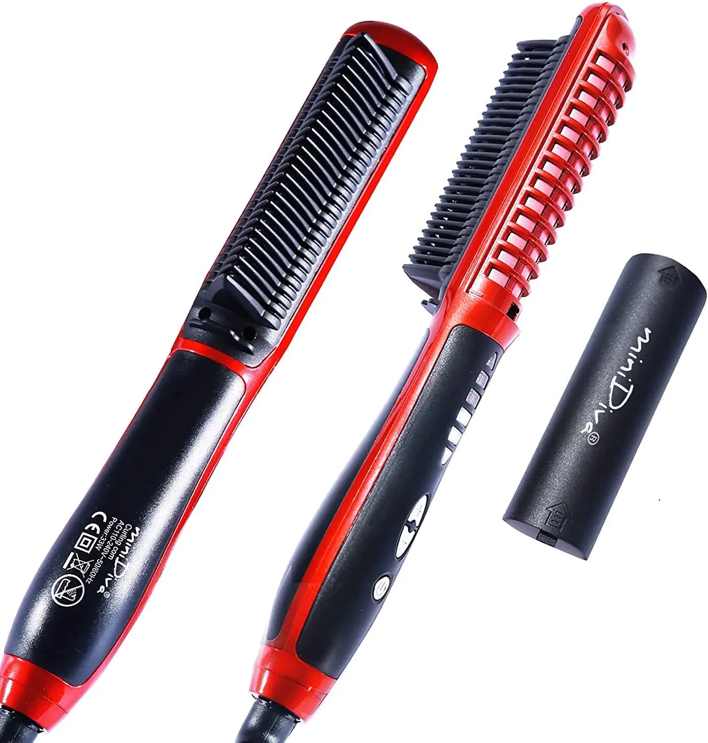 Hair curler and 2-in-1 plate, Rapid heating in 30s, 6 Settings, Automatic shutdown, Portable for Home and Travel
