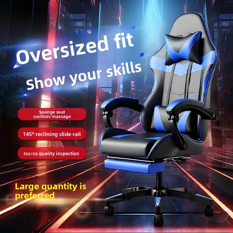 Sedia da Gaming Ergonomica per Casa, Sedia da Ufficio Reclinabile Deluxe con Seduta Larga per Lunghe Sessioni di Gioco Confortevoli