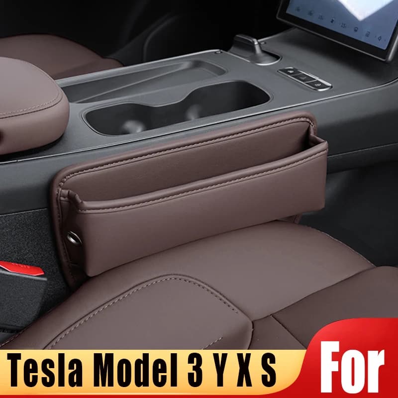 Organizer per Tesla Model 3 Y X S, Scatola Portaoggetti per Fessure Laterali del Sedile con Foro per Ricarica Telefono, Accessori per l'Organizzazione