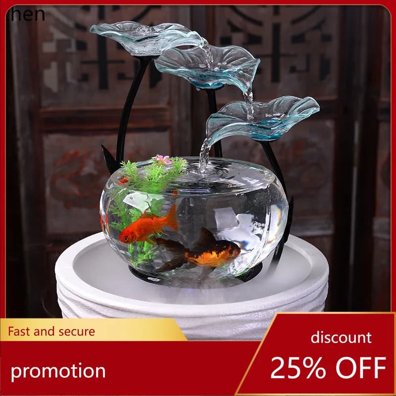 YFY Acquario da Tavolo a Cascata, Umidificatore Bonsai, Ornamento per Decorazione Casa e Soggiorno, Nuovo Regalo di Inaugurazione Casa