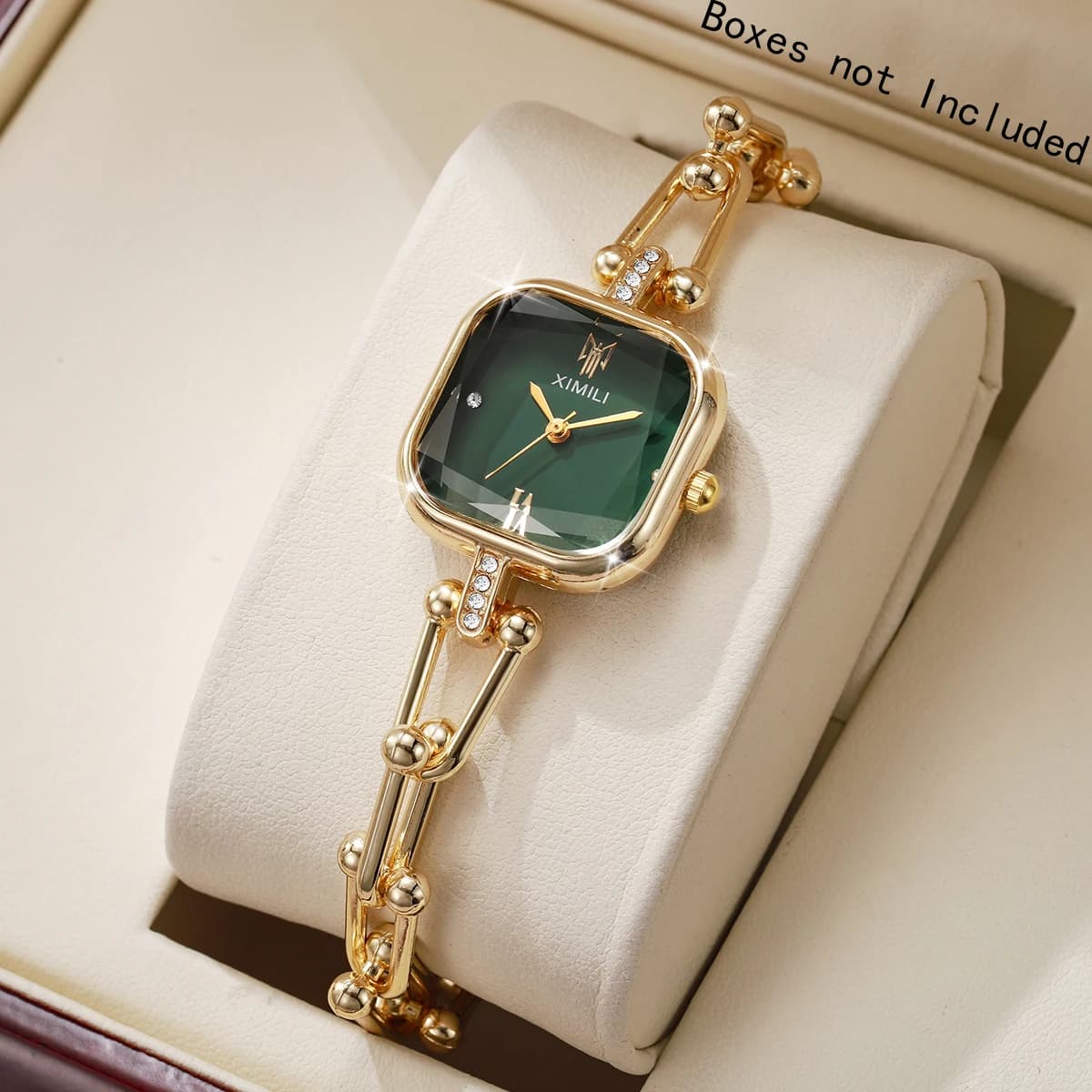 Elegant women's watches with square strap, women's quartz watches, women's wrist watches with rhinestones, women's watch, girl's watch (without box)