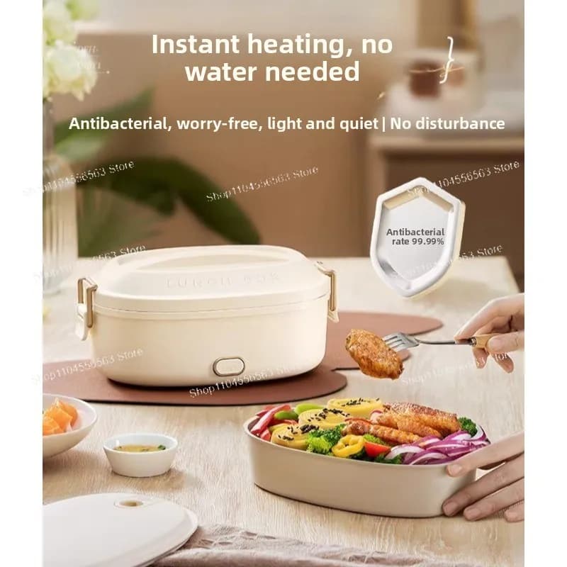 Bear Lunch Box con riscaldamento elettrico senza acqua, per impiegati, scaldavivande portatile isolato, contenitore per pasti autoriscaldante