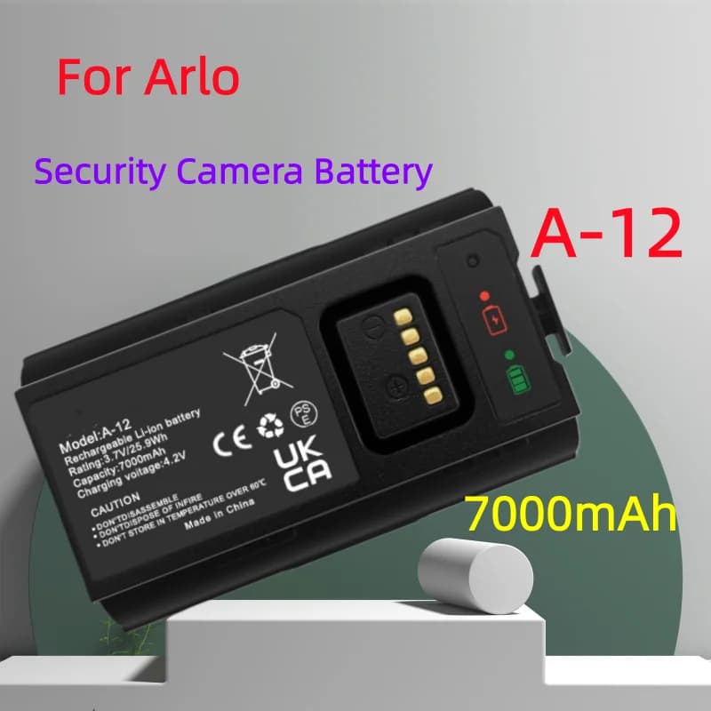 7000mAh per batteria ricaricabile per campanello Arlo A-12 compatibile con batterie per campanello video di ricambio AVD2001B AVD2001 Arlo