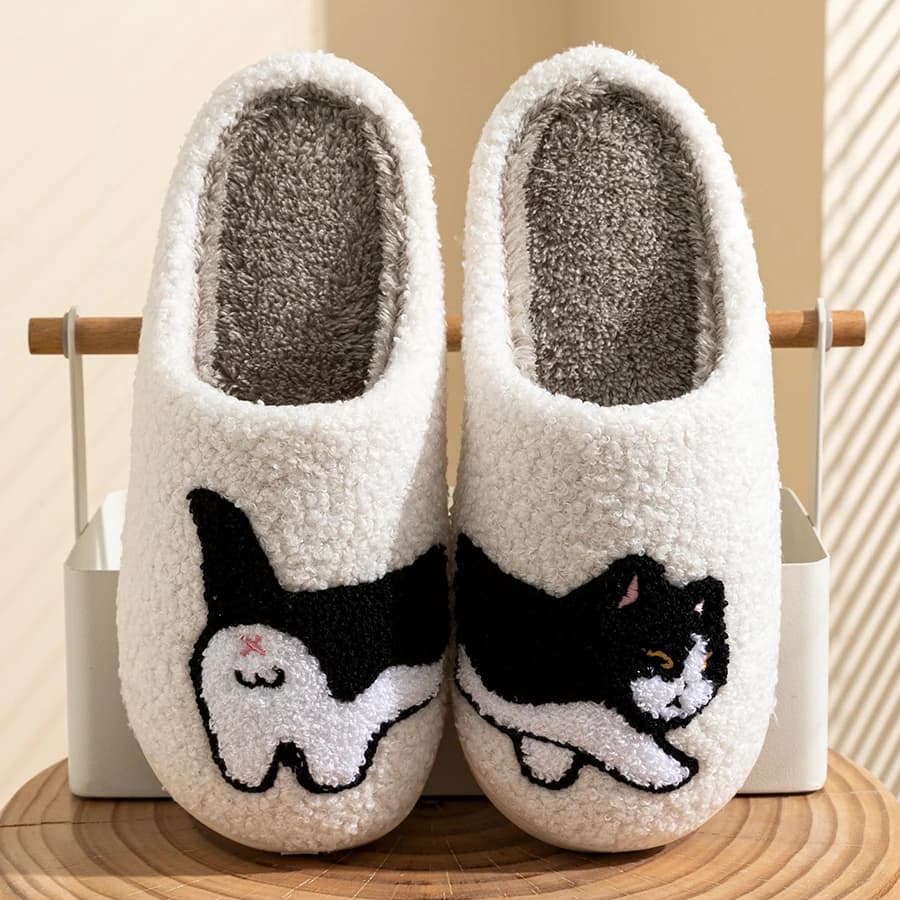 Women's Winter Home Slippers Cute Animated Cartoon Cat Soft Sole Bedroom exquisite Cotton Shoes Fashion Non-slip Comfort