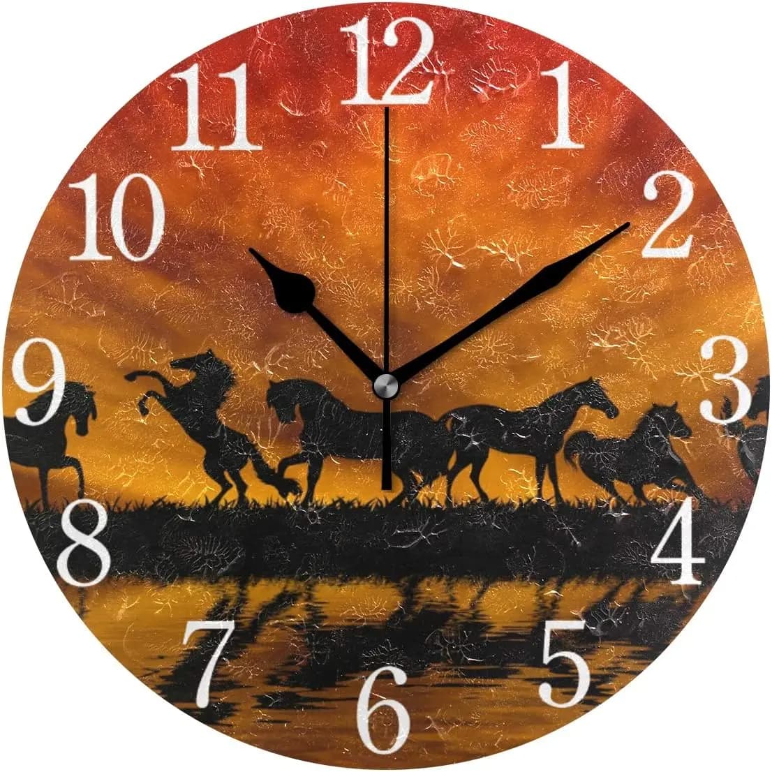 9.5 inch silent wall clock battery-powered, silent decorative round acrylic watches for bedroom, office, school Ho