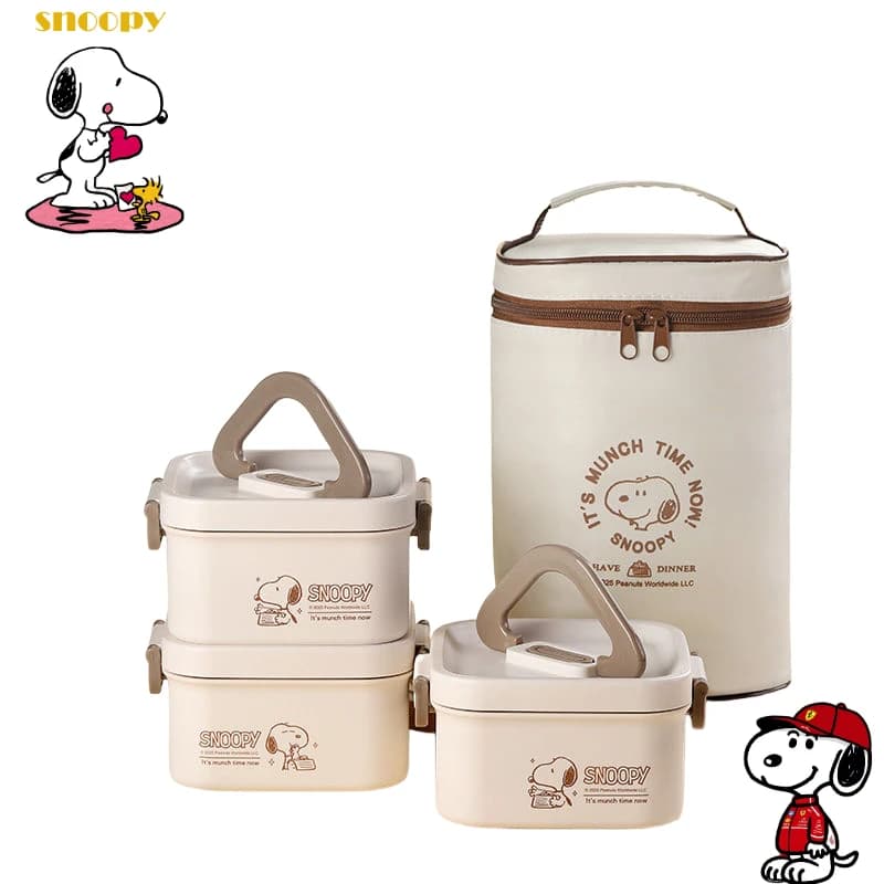 Snoopy, simpatico cartone animato, simpatico contenitore termico per il pranzo, creativo, portatile, in acciaio inossidabile 316L, per impiegati, studenti, bento box, regalo.