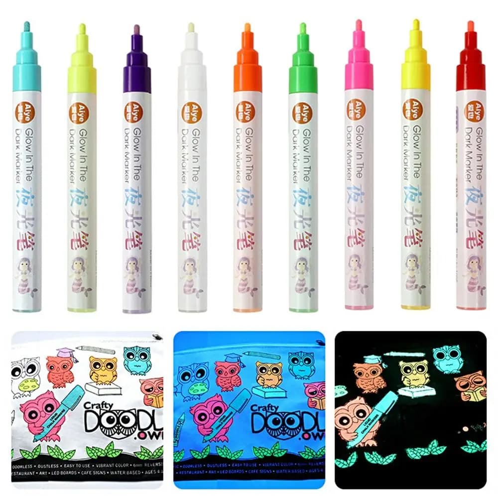 Light Pen Colorful Hand Painted DIY Candle In The Dark Pencil Creative Student Custom Bright Clips