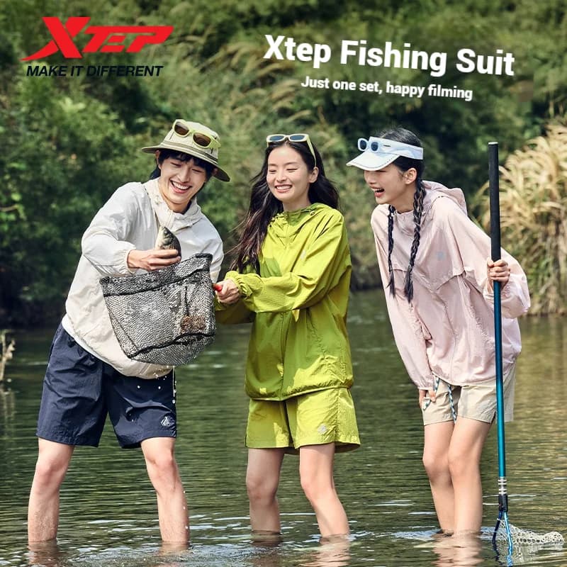 Xtep Waterplaying Outfit Solar Protection Coat 2025 Spring Waterproof UV Protection Pocket with loose hood and quick drying 875227140011