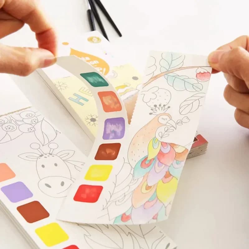 Libro di pittura ad acquerello portatile per bambini Vernice con pennello ad acqua Guazzo Graffiti Immagine da colorare Disegno Giocattoli Regali per la scuola materna