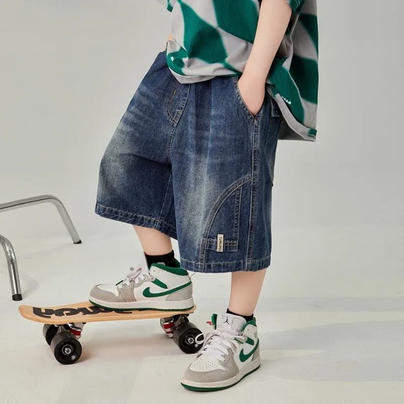 UNITIM Pantaloncini estivi per bambini Pantaloncini in denim per ragazzi nuovi Pantaloncini per ragazzi da 4 a 14 anni Pantaloncini a mezza lunghezza per bambini Pantaloncini casual per bambini